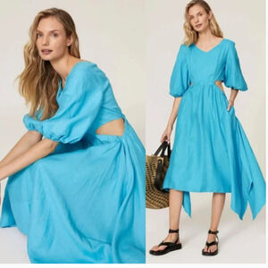 Nicholas Karen Dress Cutout Midi Blue  4